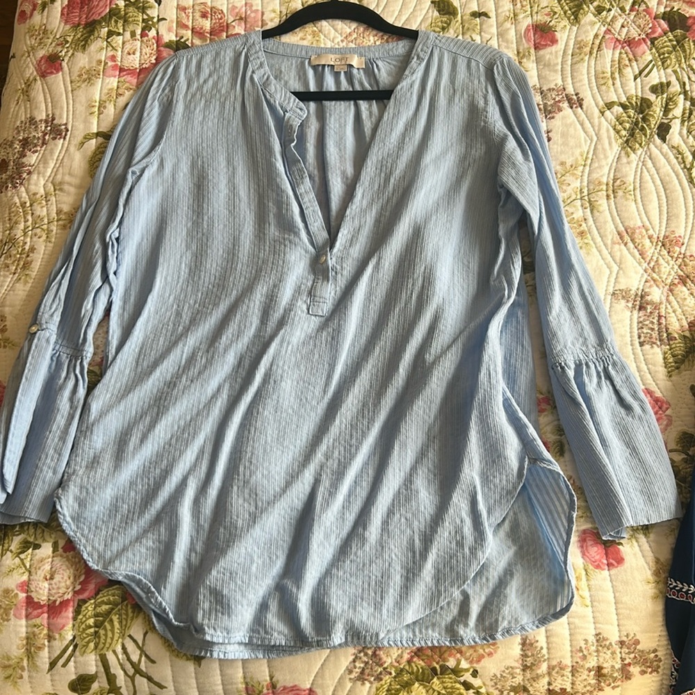 LOFT Blue Blouse Top